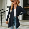 thumbnail image 5 of Fiaer Cardigan Sweaters For Women Trendy Long Sleeve Casual Loose Solid Open Front Cozy Knit Tops Navy XL, 5 of 8