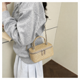 thumbnail image 4 of REMANLAND Women's Metallic Woven Texture Vanity Case Handbag with Top Handle and Chain Strap, Gold, 4 of 11