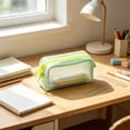 thumbnail image 4 of Colorful Pencil Case,Lightweight Large Zipper Pencil Bag for Stationery & Make-up Storage,Large Capacity Pencil Pouch for Office Desktop Organizer,Green, 4 of 7