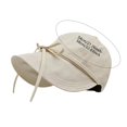 thumbnail image 3 of Xijirk Wide Brim Sun Hat Lightweight Bow Tie Fisherman Cap for Outdoor Travel Beach Daily Casual Walking Wear,Beige,One Size, 3 of 4