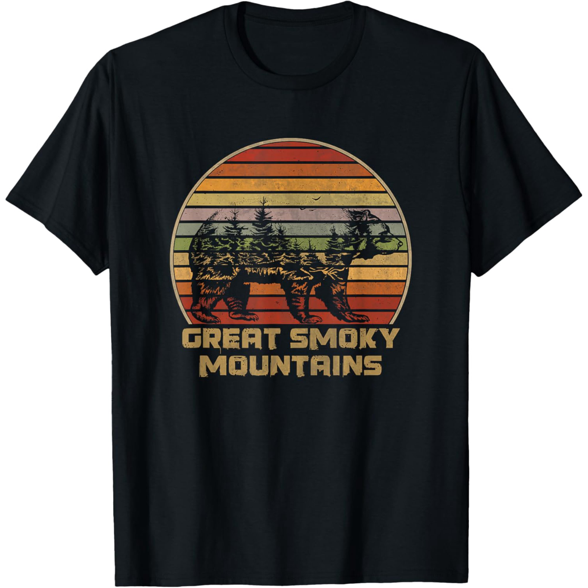 Great Smoky Mountains Vintage Grizzly Bear Nature Retro T-Shirt