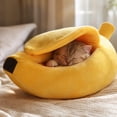 thumbnail image 6 of Pet Bed for Cats & Small Dogs with Enclosed Warm Hooded Cover, Cozy Semi-Enclosed Cave Design & Soft Long-Lasting Fabric, Suitable for Indoor Sleeping, by MPOISVA, 6 of 7