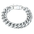 thumbnail image 1 of PROSTEEL Eslabón Cubano de Plata de 14 MM de Ancho de Acero Inoxidable Cadena Pulseras Punk para Hombre Mujer Joyería Regalo, 19de Longitud, 1 of 8