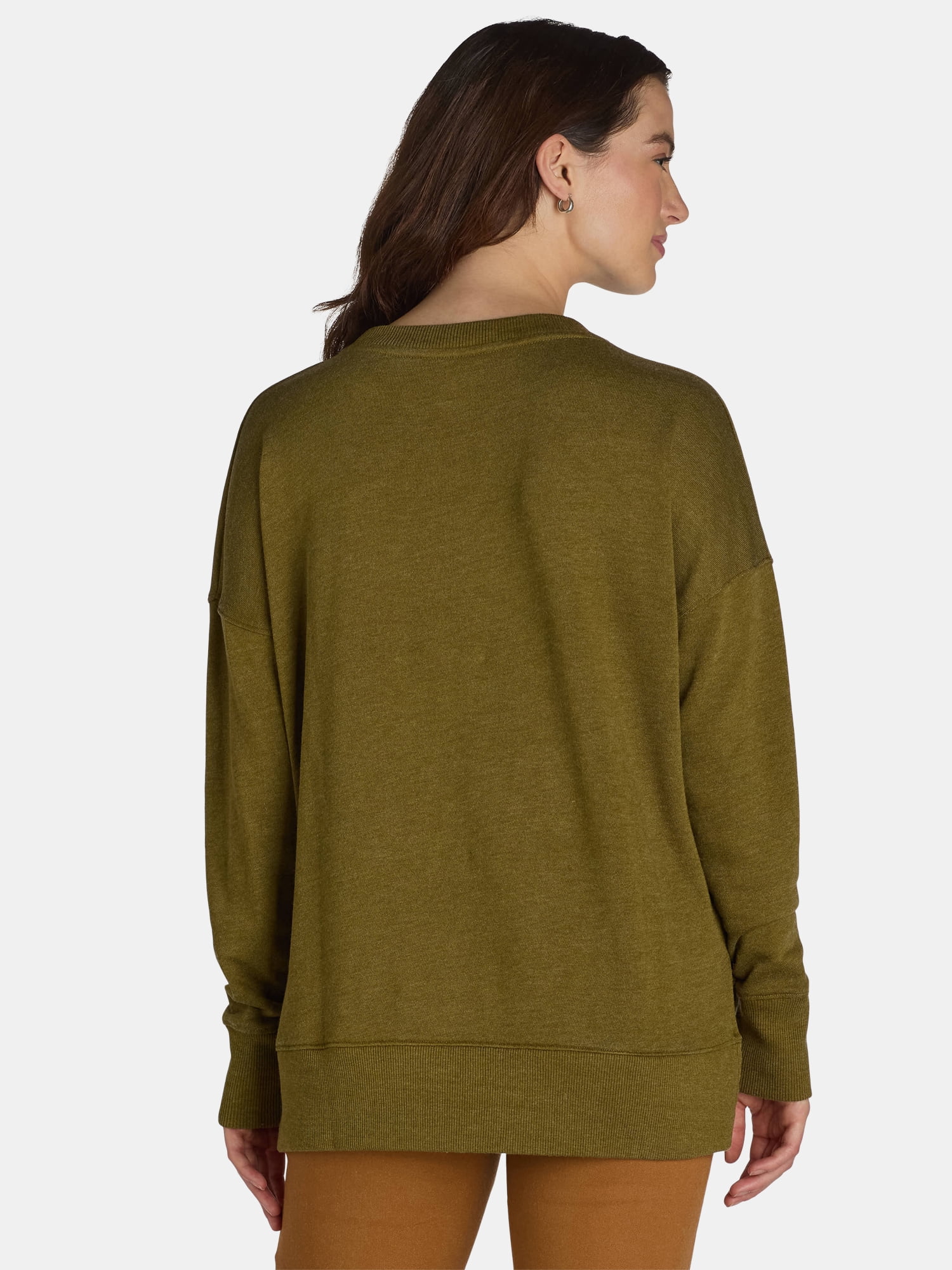 Time and Tru Women's Tunic Sweatshirt with High-Low Hem, Sizes XS -4X