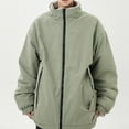 thumbnail image 6 of Aueoeo Men's Winter Warm Jacket Water Proof Sherpa Lining Fleece Stand Up Collar Big & Tall Jacket With Pockets Green X-Large, 6 of 6