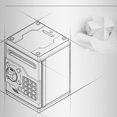 thumbnail image 5 of Hucha para niños, mini alcancía roja con cajero automático, caja de ahorros para niños, alcancía electrónica, caja de ahorro de monedas para niños, caja de seguridad con dibujos animados, 5 of 5