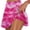 Pink, variant on WIZUTIZ Athletic Skorts for Women Fitness Oversized Leisure Fitted Flowy Skorts Pleated Stretch Elastic High Waist A Line Dress Inner Shorts Dress Tie-Dye Mini Skorts for Lady Graduation Pink