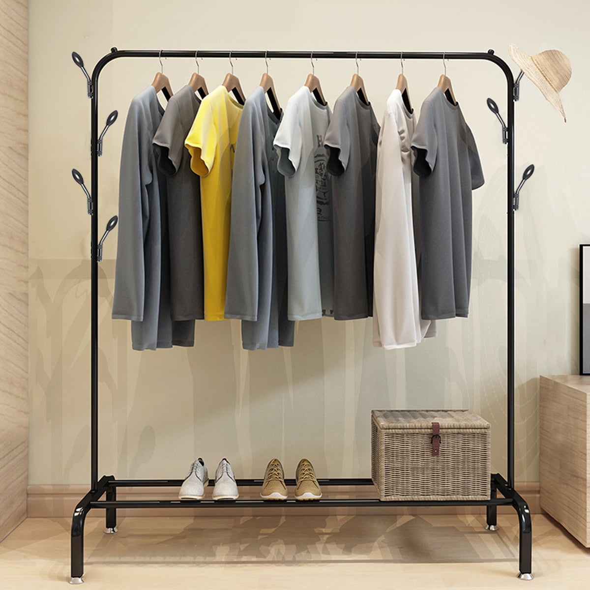 None Branded coat rack clothes rack with shoe rack metal 120 x 45 x 145 cm 1 clothes rail white 