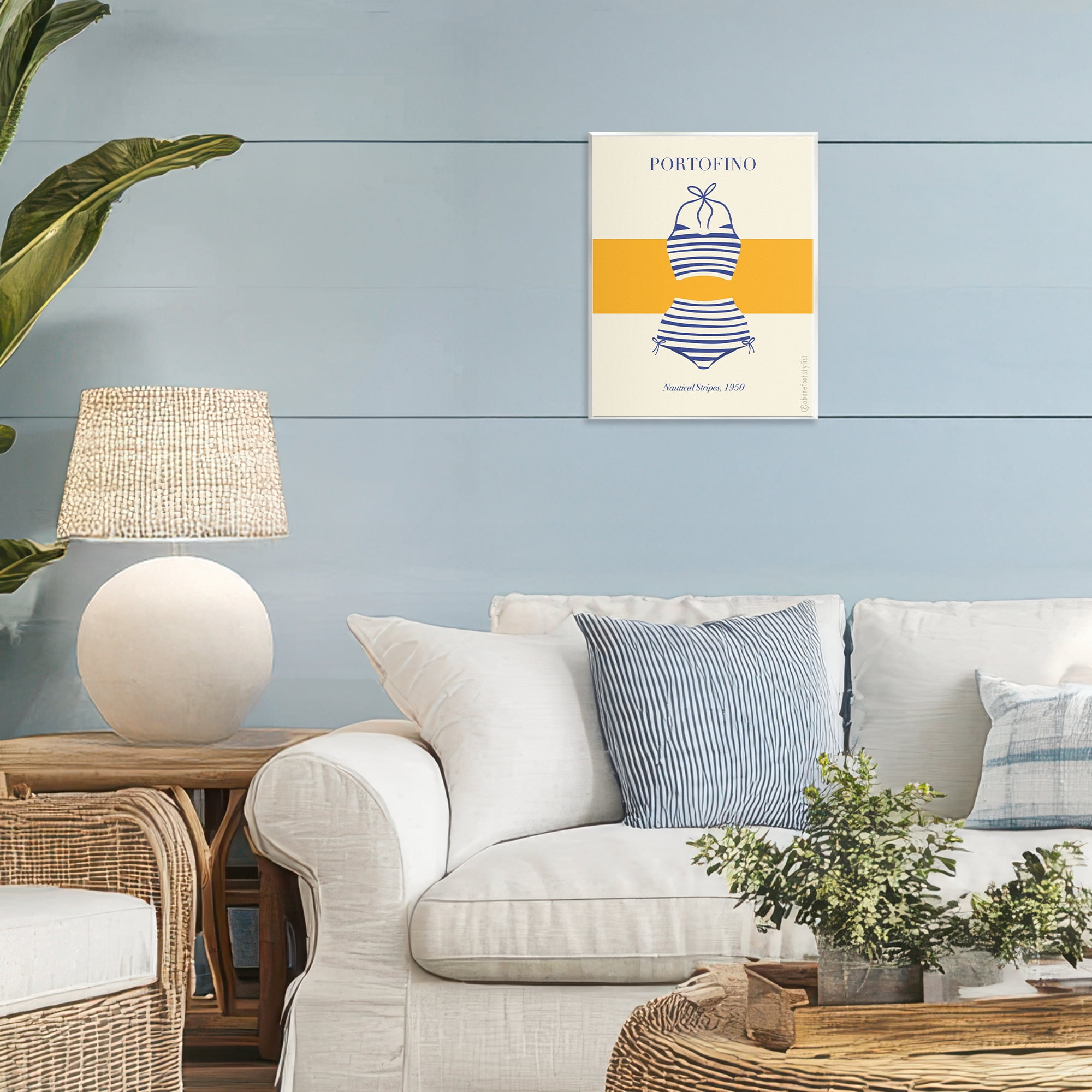 Stupell Industries Portofino Striped Bikini Wall Plaque Art, design by A Barefoot Stylist