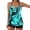 Green-B, variant on Plus Size Tankini Swimsuit For Women Crew Neck T Shirts High Waist Shorts Casual Stretchy 2 Piece Bathing Suit (XL, Green)