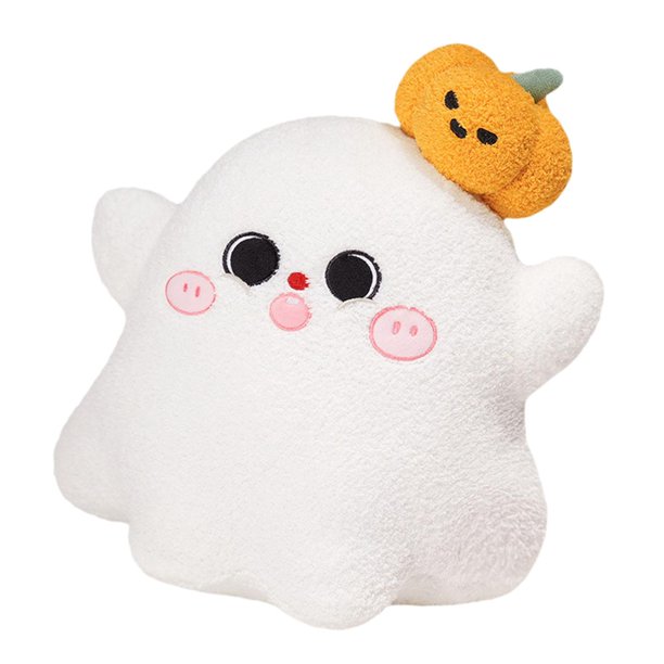 Almohada de Halloween, cojín para sofá, almohada 3D, divertidos accesorios, lindo juguete de peluche. Fantasma 35cmx38cm