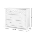 thumbnail image 4 of Child Craft Atwood 42" Interlocking 3-Drawer Dresser for Nursery or Bedroom, Chevron Design, Matte White, 4 of 6