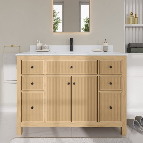 Wyndham Collection WCF929248STBWCUNSMXX Pendry 48" Free Standing Single Basin Vanity Set -