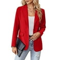 thumbnail image 2 of Mujeres moda casual cómodo sólido manga larga tops chaqueta prendas de vestir Pompotops  qwe17888, 2 of 8
