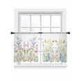 thumbnail image 2 of Sheer Curtains 54 Inches Long, Spring Floral Light Filtering Window Curtains for Living Room/Bedroom, Colorful Watercolor Botanical Summer Rod Pocket Voile Sheer Curtain Drapes, 52"W x 54"L, 2 Panels, 2 of 8