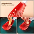 thumbnail image 3 of 2pcs Multifunctional Cooking Spoons, Heat Resistant Plastic Non-Stick Can Be as Small Strainer Scoop Egg Separator Food Masher Garlic Ginger Grater Colander, Easy to Clean (Black, Red), 3 of 5