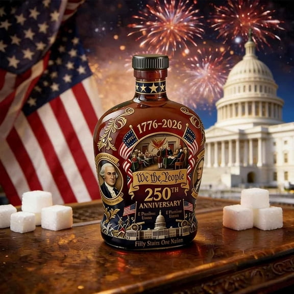 250 Anniversary Whiskey Bottle, 250th Anniversary Decanter, America 250th “We The People” Heritage Whiskey Glass for Liquor Scotch or Wine, Father's Day Patriotic Gift