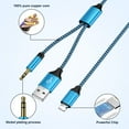 thumbnail image 4 of Compatible for iPhone Aux Cord 2 Pack,2 in 1 Charging to 3.5 mm Aux Audio Jack,4FT AUX Audio Cable+Charger Splitter Cable Compatiable for iPhone Car Stereo Speaker Headphone,Support iOS System,Blue, 4 of 7