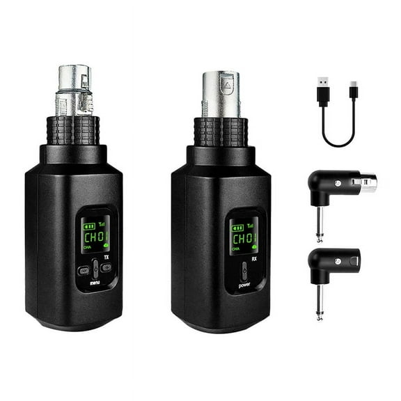 Guitar Wireless Microphone System XLR Transmitter and Receiver for Dynamic Wired Microphone