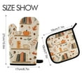 thumbnail image 2 of Yayeee Oven Mitts and Pot Holder Set of 2 Heat Resistant Kitchen Gloves Baking Hot Pad, Fall Book Shelf, 2 of 5