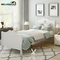 thumbnail image 5 of Bellemave White Wood Twin Size Platform Bed with Headboard, Footboard and Wood Slats, Cute Twin Size  Wood Platform Bed Frame for Bedroom, 5 of 9