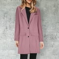 thumbnail image 2 of Brnmxoke Women's Elegant Lapel Collar Open Front Blazer Regular Wool Blend Overcoat Coat,Women Winter Long Trench Jacket, 2 of 5