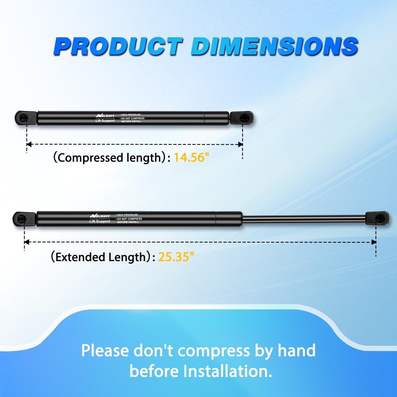 Nilight Rear Window Glass Struts 4249 for Jeep Wrangler TJ 1997-2006, Rear Shocks Gas Struts 26 Inch, 2PCS Set Rod