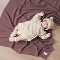 thumbnail image 3 of YIXPOH Organic Ribbed Baby Swaddle Blanket - 100% Soft Cotton Knit for Boys Girls Stroller Cuddle Blanket for Newborns Light Coffee, 3 of 9