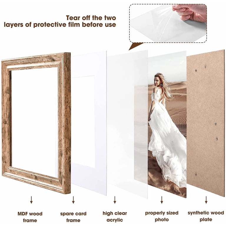 Cozymood 8x10 Picture Frames Set of 6, Walnut Wood photo 4