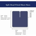 thumbnail image 2 of Queen Size 28" Split Top Flex Head 4-PCs Sheet Set Fits 19-24" Deep Pocket, 500-TC Egyptian Cotton (Solid, Medium Blue), 2 of 6