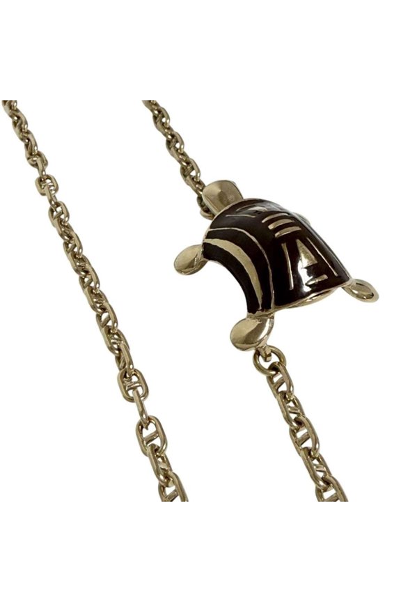 Pre-Owned Celine Women's Long Chain Necklace, Turtle Design, 100cm