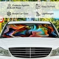 thumbnail image 4 of GZHJMY Car Front Windshield Sunshade UV Heat Protection, Foldable Auto Windshield Sun Visor for SUV Sedan Color Abstract Art, Car Sunscreen Blocks UV Rays Heat 51x27.5inch Keep Vehicle Cool, 4 of 5