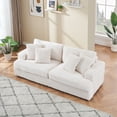 thumbnail image 2 of 79.3" Loveseat Sofa Couch, 2 Seater Corduroy Sofa with Double Cushions & 4 Pillows, Cloud Couch for Living Room Apartment, White, 2 of 9