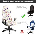 thumbnail image 6 of Jiueut Colorful Butterfly Print Gaming Chair Cover with Armrest Cover, Comfortable High Back Chair Cover Thick Rotating Computer Chair Protector with Stretch Band, 6 of 7