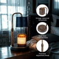 thumbnail image 5 of Vintage Industrial Candle Warmer Lamp for Home Decor - Height Adjustable with 2-6H Timer & Dimmer, Dimmable Wax Melt Warmer Compatible with Yankee Candle Jars (Antique Bronze, 50W 2 Bulbs, 110V), 5 of 7