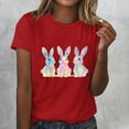 thumbnail image 2 of Pisexur Hauts pour Femmes, Hauts d'Été pour Femmes, Hauts d'Entraînement pour Femmes, T-Shirt Imprimé à Manches Courtes Col Rond, Chandail à la Mode Rouge, P, 2 of 5