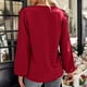 thumbnail image 5 of Tops Para Mujer Blusas de Manga Larga Temperamento Elegante Viento Color Sólido Plisado Cuello en V Cómoda Camisa Top Odeerbi  ODB184434, 5 of 7
