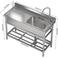 thumbnail image 2 of TROPOW 47x37x42.5 Inch Stainless Steel Utility Sink, Freestanding Single Bowl with Cold and Hot Water Pipe and Faucet, Commercial Sink Kitchen Sink for Restaurant Laundry Room Bathroom Garage, 2 of 7