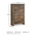 thumbnail image 3 of Signature Design by Ashley Trinell 5 Drawer Wood Chest in Brown, 3 of 14