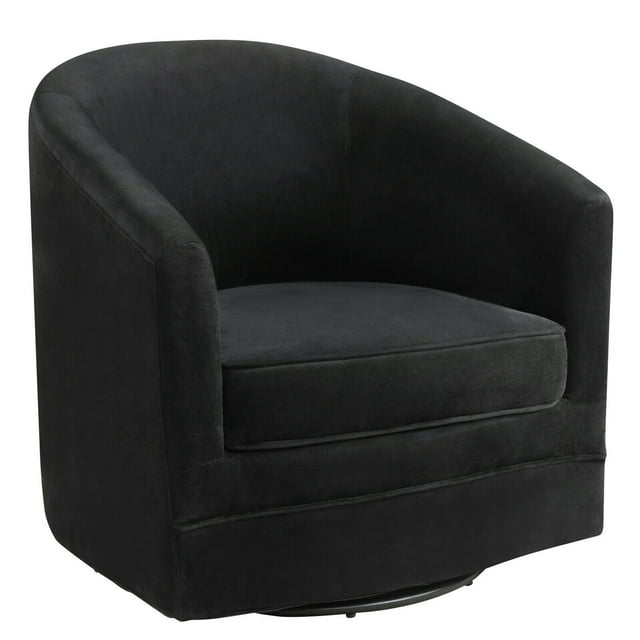 Gymax Fauteuil Pivotant Moderne en Velours avec Base en Métal