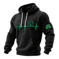 thumbnail image 2 of St Patrick's Day Irish Knit Grid Pattern Hoodie For Men Cozy Casual Wear, 2 of 4