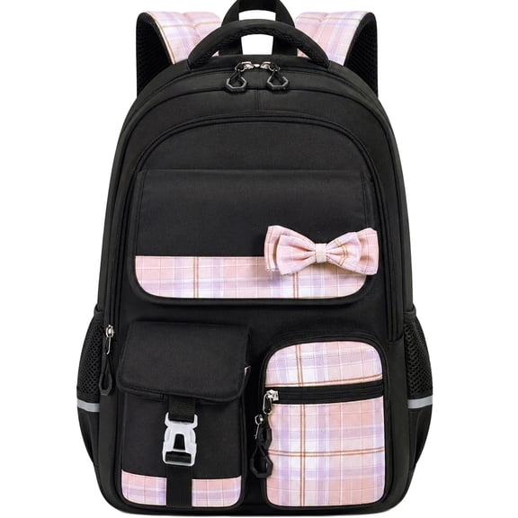 Gynky School Backpack School Bookbag for Middle School Students Book Bag for Elementary Primary Kawaii Backpack, Black