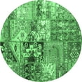 thumbnail image 1 of Ahgly Company Indoor Round Patchwork Emerald Green Transitional Area Rugs, 6' Round, 1 of 4