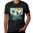 thumbnail image 2 of Wuche Interesting animals, dinosaurs, and cats, designed shirts, artistic displays, T-shirts, lover gifts, casual and breathable men, women, boys, girls, and children Black, 2 of 4