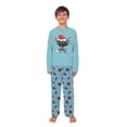 thumbnail image 4 of Santa Hat Hockey Matching Family Christmas Pajamas With Dog, Blue Hockey Holiday PJs, Plus Sizes, With Pockets, 4 of 7
