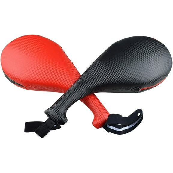 Taekwondo Kick Pads: Double Strike Karate Kicking Targets Training Paddles, Durable Martial Arts Training Equipment for Kickboxing and Karate Training (2PCS, Red Black)