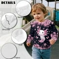 thumbnail image 6 of Yuyamidu Cherry Blossom Axolotl Sweatshirt Toddler Girl 1T 2T Blue Crewneck Sweatshirts Long Sleeve T Shirts Ruffle Casual Fall Tops Kids Everyday Athletic Clothes, 6 of 7