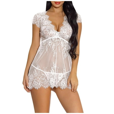 

Strungten Women s Sexy Lace Hollow Out One-Piece Deep V Sexy Split Sexy Lingerie