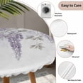 thumbnail image 3 of Purple Spring Floral Round Tablecloth for 36-44 Inch Tables,Fitted Table Cover with Elastic Edge,Summer Botanical Weeping Vintage Waterproof Outdoor Table Cloth Protector for Patio Garden Dinner, 3 of 9