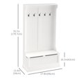 thumbnail image 2 of 3-in-1 Hall Tree with Coat Rack and Storage Bench, Cream White Entryway Organizer with 5 Metal Hooks and Hinged Seat, MDF Wood Bench for Hallway, Mudroom or Laundry Room, 2 of 7